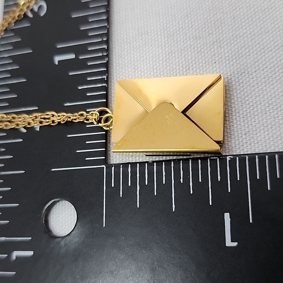 Gold Letter Envelope Love Note Necklace - Picture 7 of 7